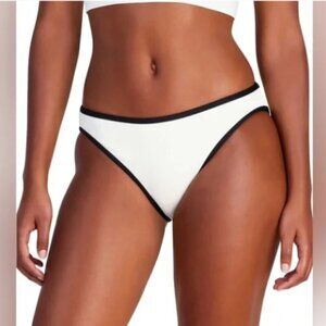 Kate Spade Mid Rise 70's Retro Ivory White Bachelorette Bikini Bottom Size XL